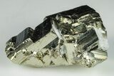 Shiny, Cubic Pyrite Crystal Cluster - Peru #195727-1